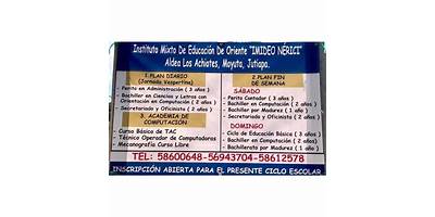 INSTITUTO MIXTO DE EDUCACIÓN DE ORIENTE "IMIDEO NÉRICI"